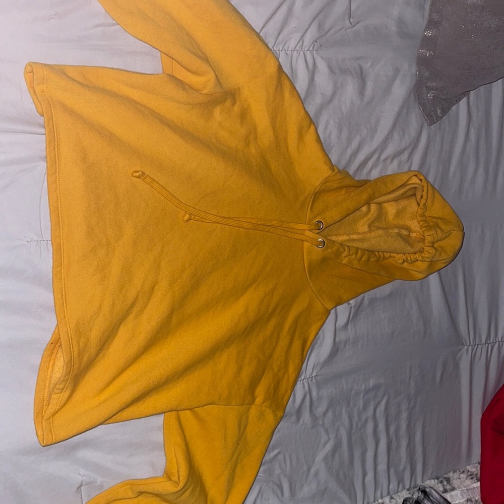H&M size small yellow crop top hoodie